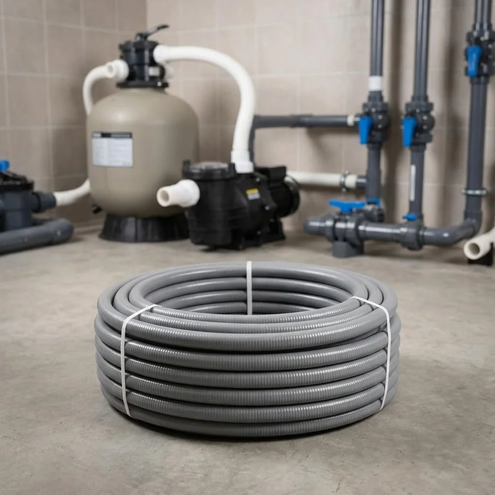 Suinga Tubería PVC Flexible hidrotubo Gris (40mm, 5 metros)