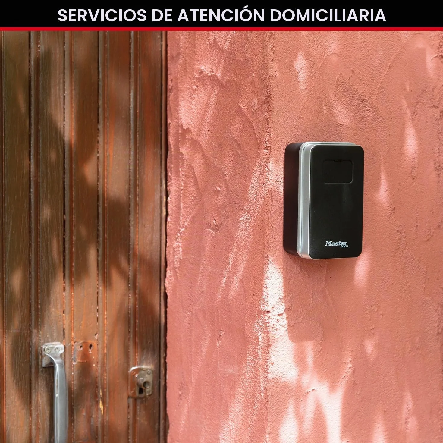 Master Lock Caja de Seguridad para Llaves en Pared, Mediano, Exteriores, Negro, Sistema Tirar para Abrir