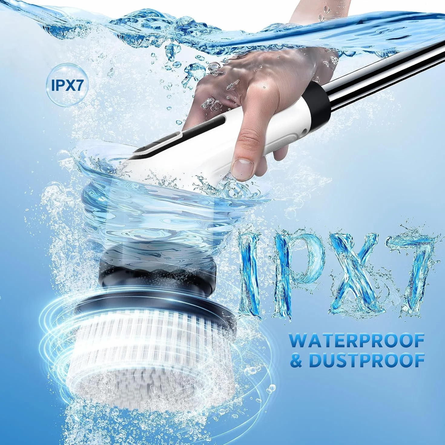 FYDEE Cepillo Eléctrico Limpieza Hogar IPX7 7 Cabezales Reemplazables Fregadora Giratoria