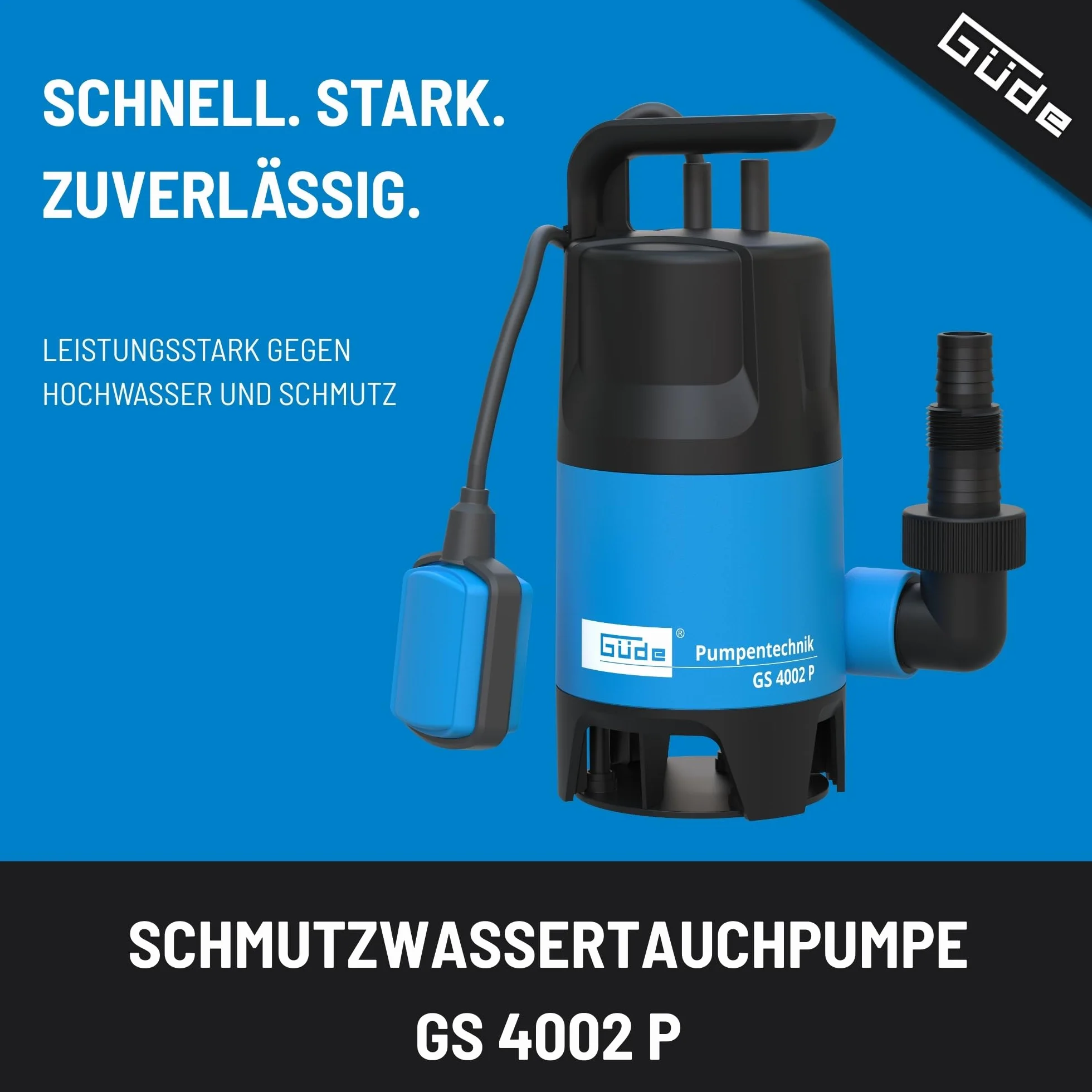Güde GS4002P Bomba sumergible aguas residuales 400W 7500l/h 5m