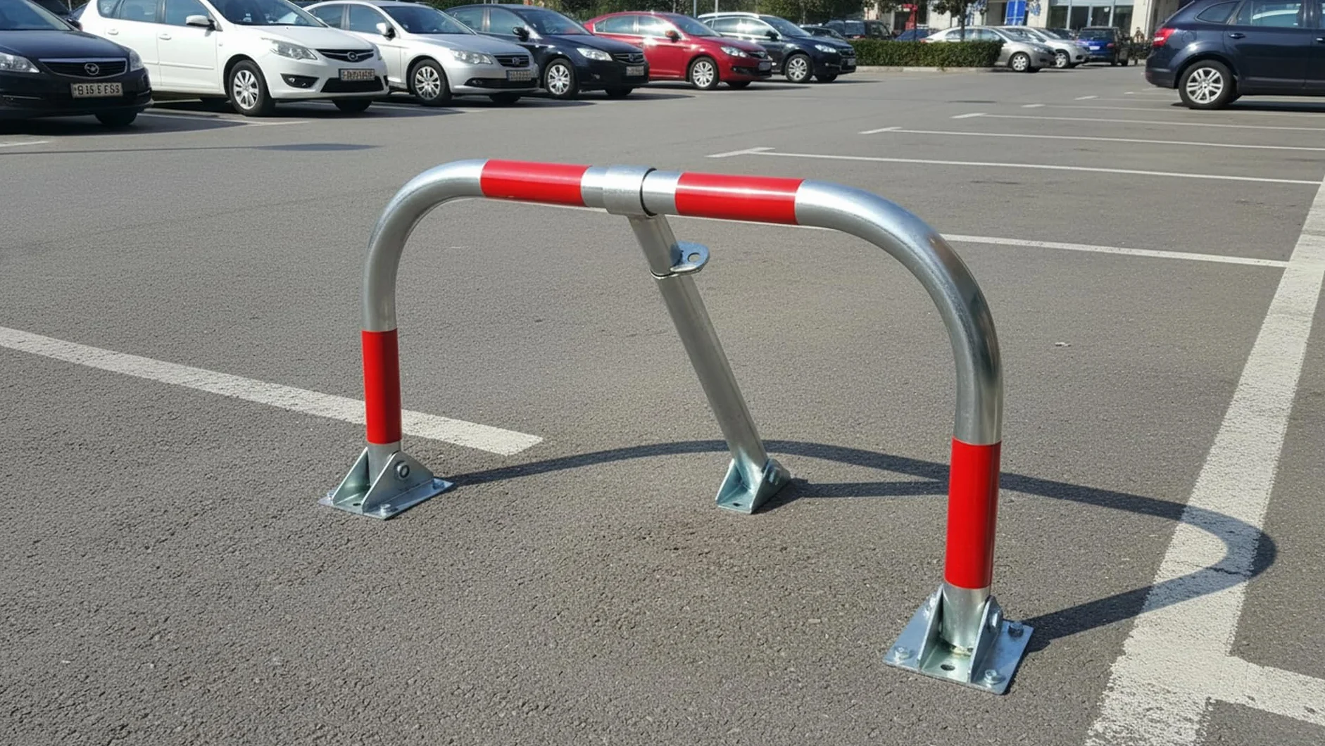 FERPASA® Valla de Parking Zincada con Portacandado Barrera de Aparcamiento para Garaje