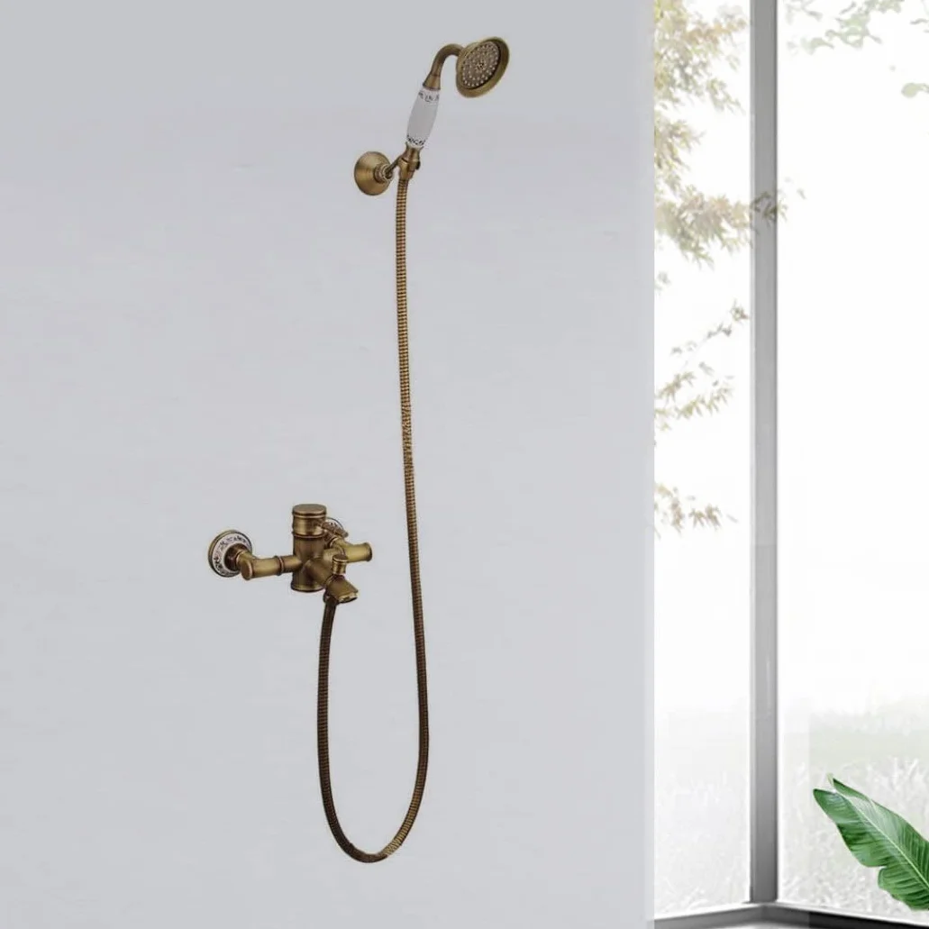 Hommp Cabezal de Ducha de Cobre con Manguera 1,5 m