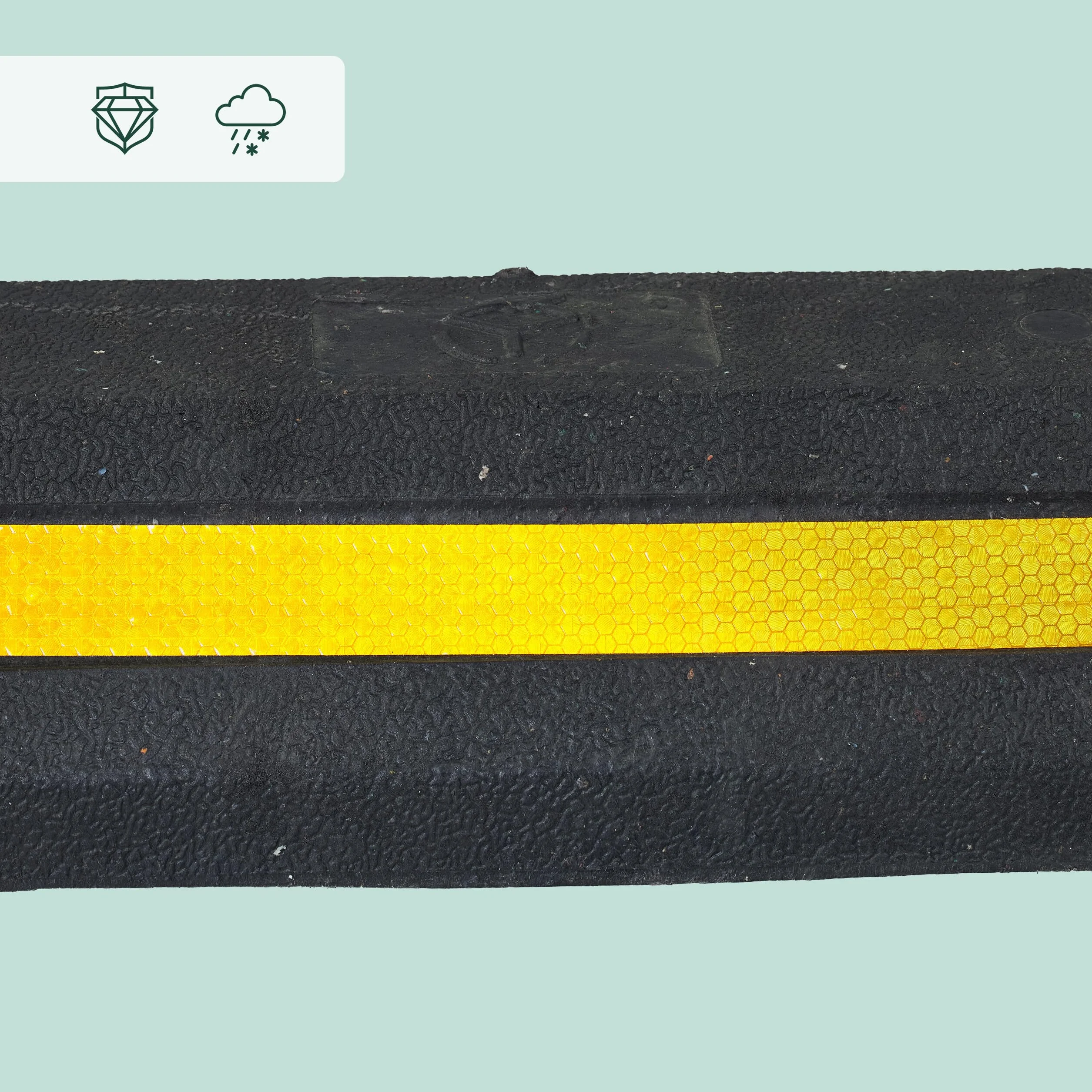 Relaxdays Topes Aparcamiento Pack 2 Protectores Rueda Coche Reflectantes 8,5x53x14,5 cm Negro Amarillo