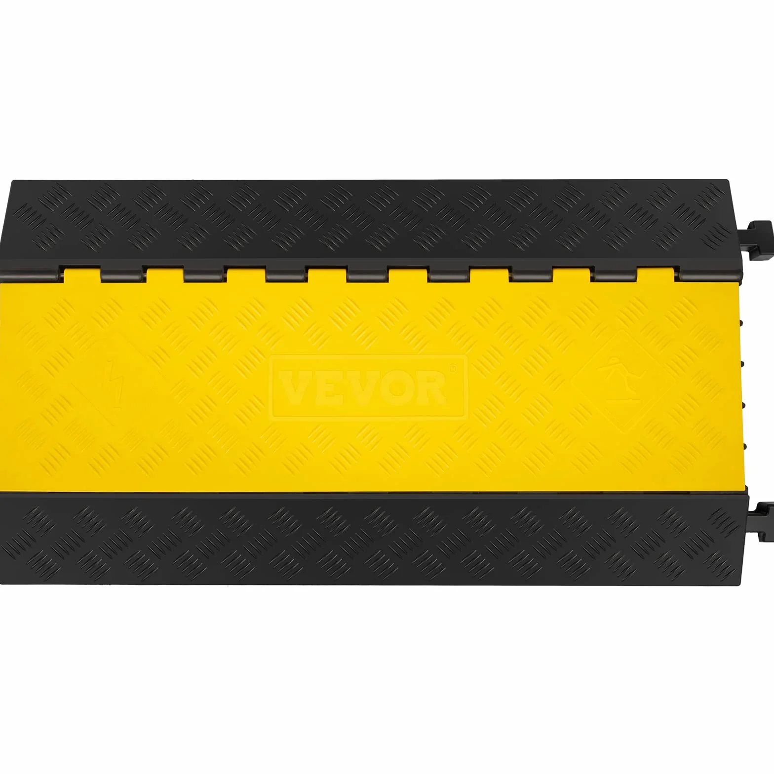 Happybuy Pasacables de Suelo para Proteger las Cables Protector de Cables Protector de Cubierta de Piso de Cables Exteriores Protector de Cubierta de Goma 5 canales