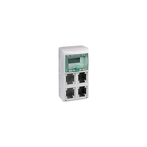 Schneider Electric 13179 Cofret Kaedra para tomas Alimentación, 236 x 460 mm, 8 Módulos, 4 Aperturas