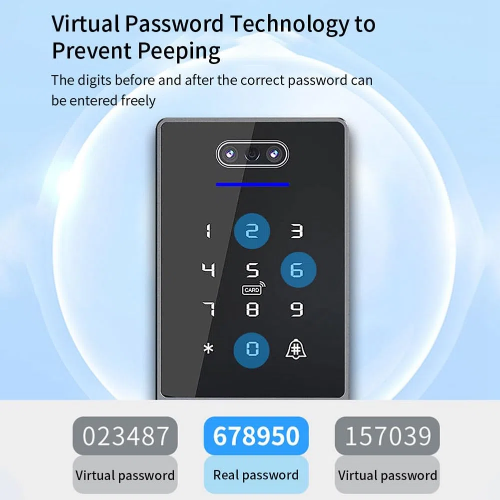 TTLock Teclado de Control de Acceso Reconocimiento Facial Controlador de Acceso Autónomo Impermeable Huellas Digitales para Cerradura de Puerta B