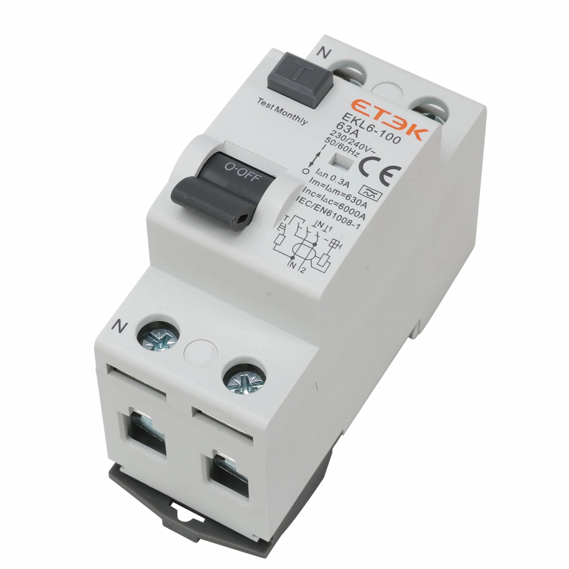Interruptor Diferencial Superinmunizado 63A 300mA Tipo A 1P+N 6kA Protección Incendios Fugas