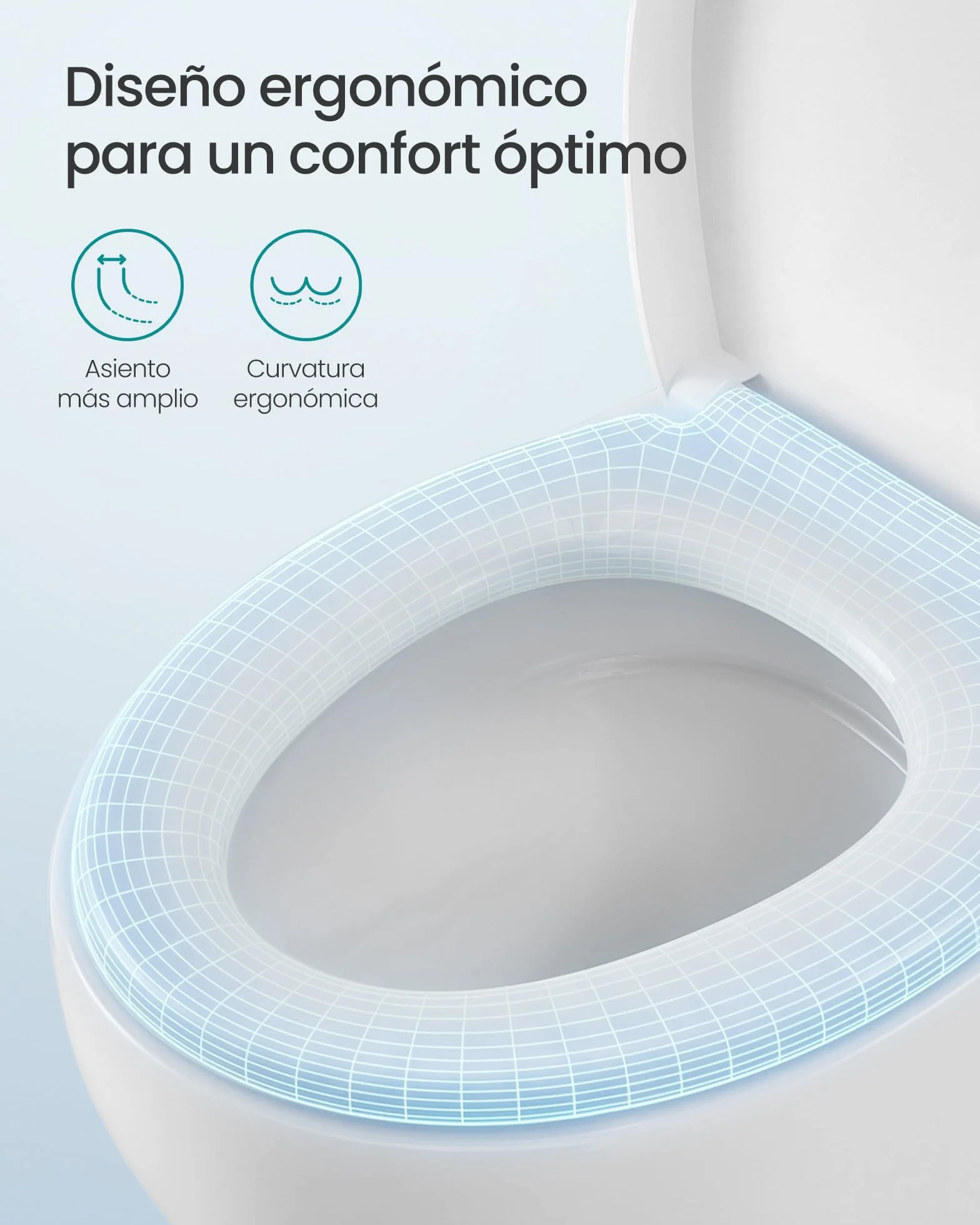 SONGMICS Tapa de WC Universal Cierre Suave Asiento Plástico PP Carga 300 kg Blanco