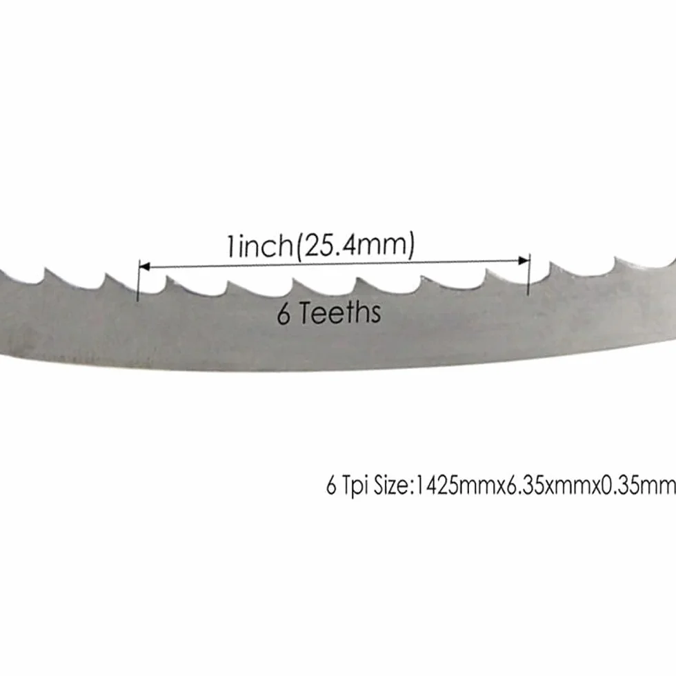 Paquete De 4 Hojas, Hojas De Sierra De Cinta SK5, 1425 mm x 6,35 mm x 0,35 mm x 6TPI, Madera Metal Plástico PVC Espuma Corte
