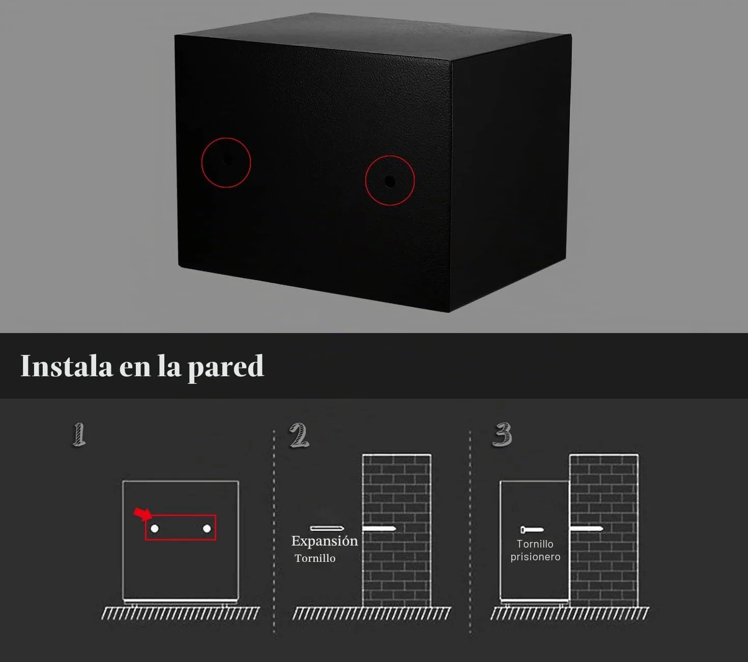 CDC DlGl 6.6L Caja Fuerte Ignifuga Anti-Robo Electrónica con 2 Llaves, Empotrable Digital Hogar Oficina