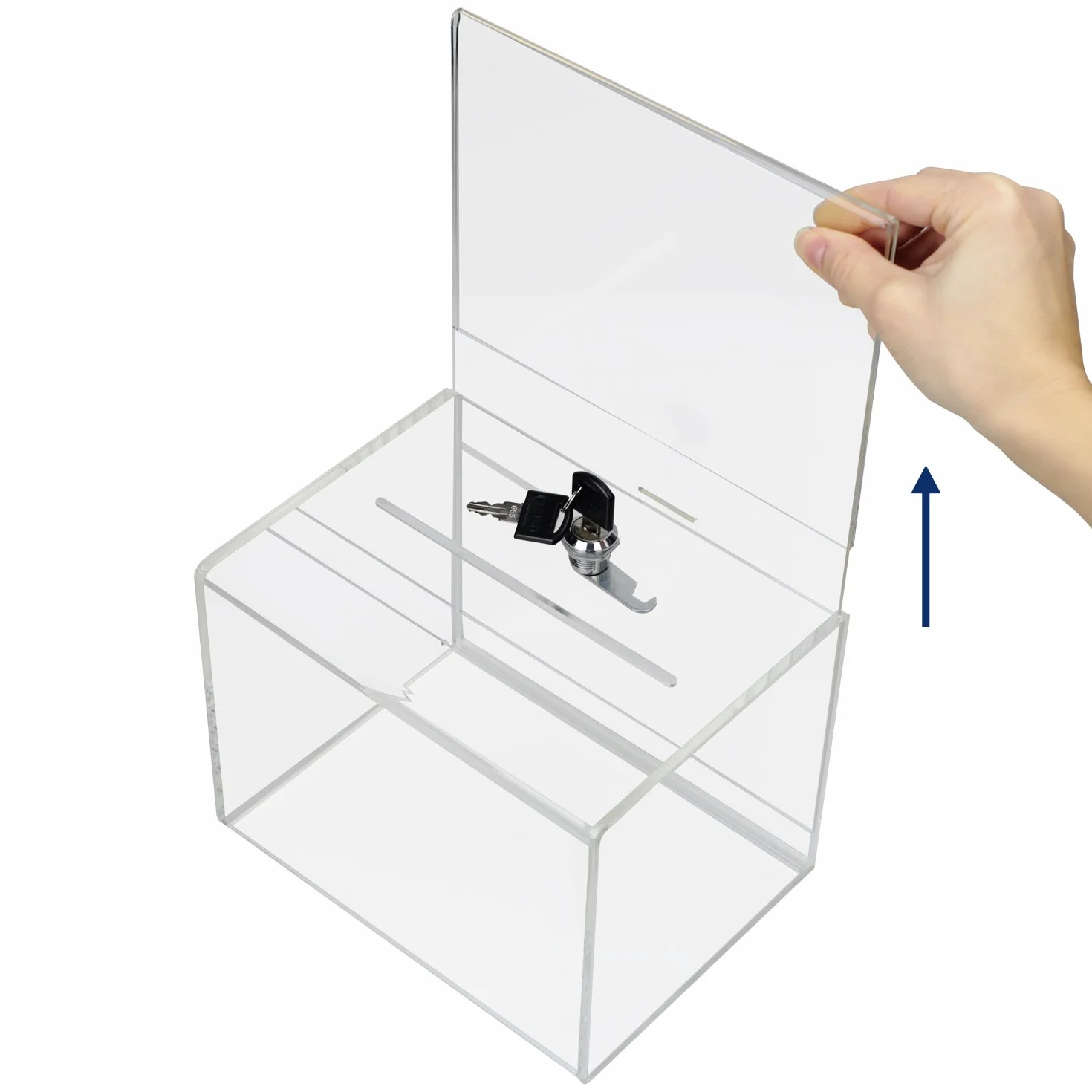 HMF 46913 Caja de donación de acrílico DIN A5 21,5 x 16 x 16 cm Transparente