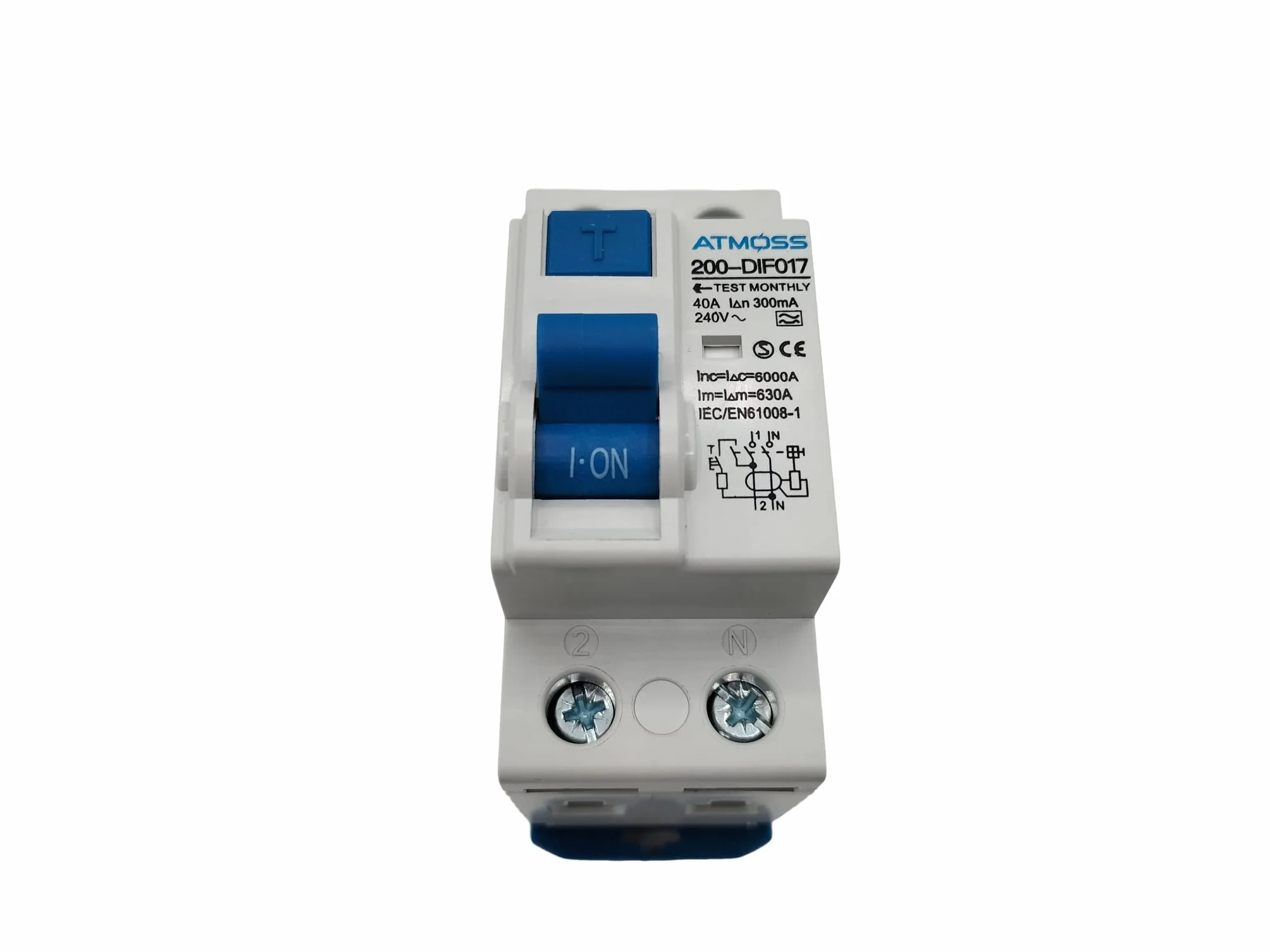 Interruptor diferencial superinmunizado SI, 300 mA, 2P, 40 A, Clase A, sensibilidad 300mA, RASMACOR