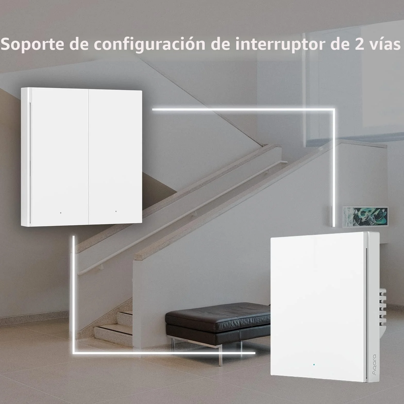 Aqara Interruptor Inteligente de Pared H1 EU (Sin neutro, Pulsador simple), Requiere AQARA HUB, Zigbee 3.0, Mando a Distancia, Compatible con Alexa, HomeKit, Google Assistant e IFTTT
