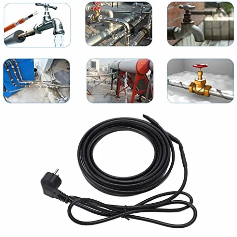 Cable Calefactor para Tuberías Cable Calefactado a Prueba de 5 Metros Autorregulable con Enchufe para Protección contra Heladas en Invierno