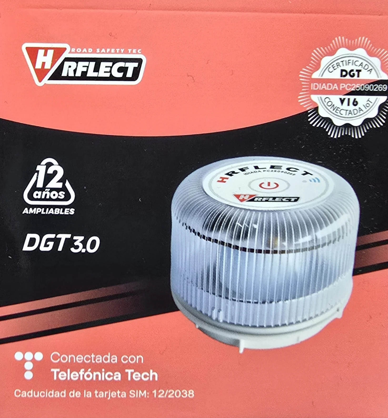 Baliza V16 Geolocalizada Obligatoria 2026 DGT 3.0 Conexión Telefónica Tech Esim 2038 Pack 1 Funda