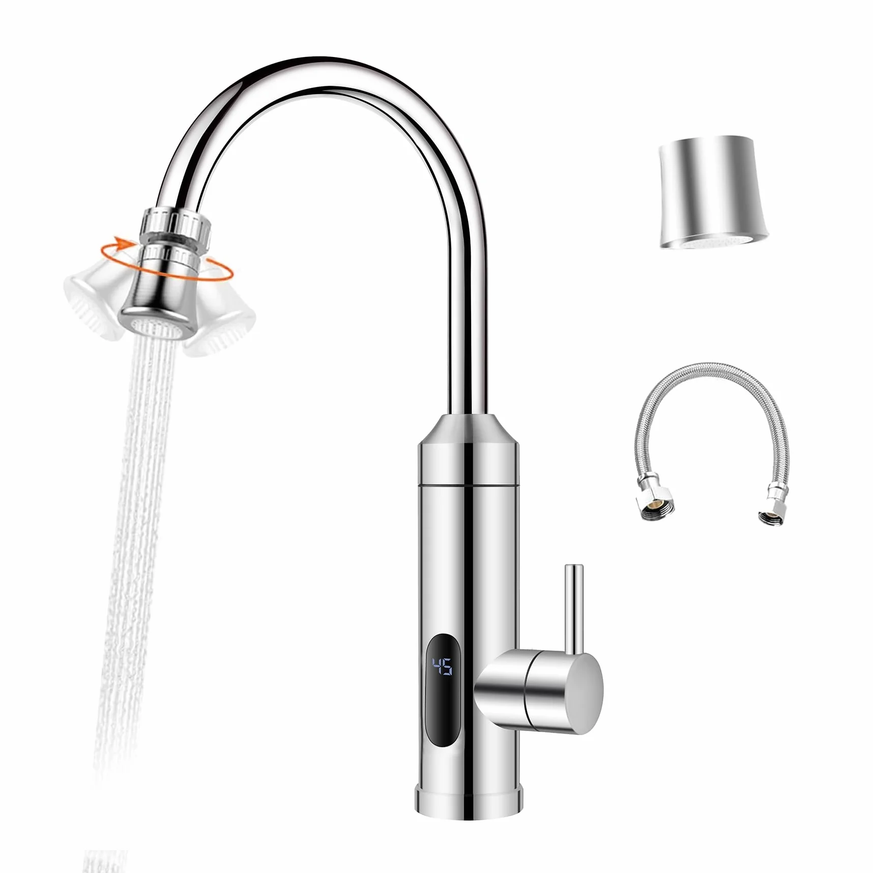 HOGART Grifo Eléctrico Calentador de Agua 230V Cocina Baño Instantáneo