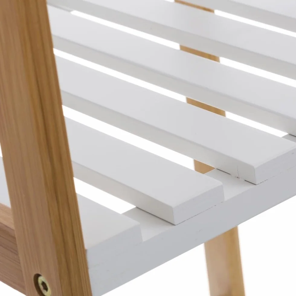 Estantería de bambú Natural 4 baldas Blancas 33x34x110 cm para baño Cocina