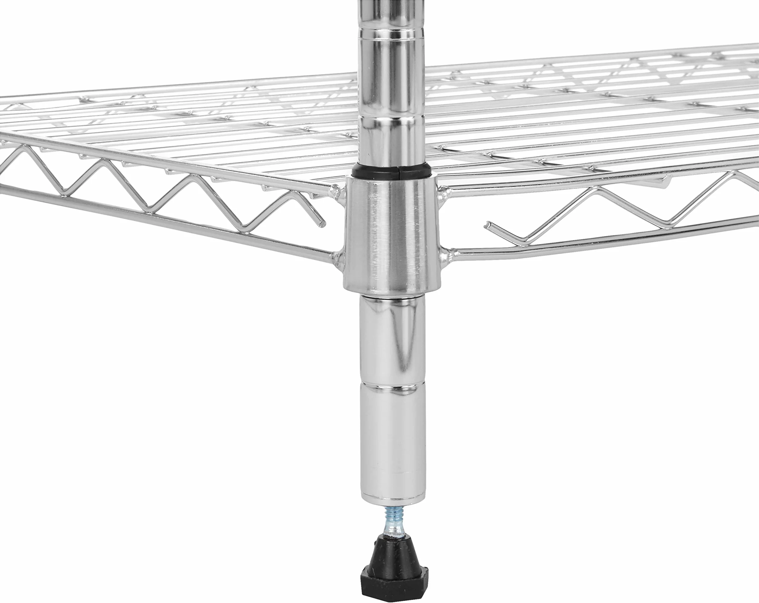 Amazon Basics Unidad de almacenamiento estrecha de 5 baldas con estantes ajustables en altura y patas niveladoras, peso máximo de 453 kg, Cromado, 34 cm x 58.9 cm x 152.5 cm (D x W x H)