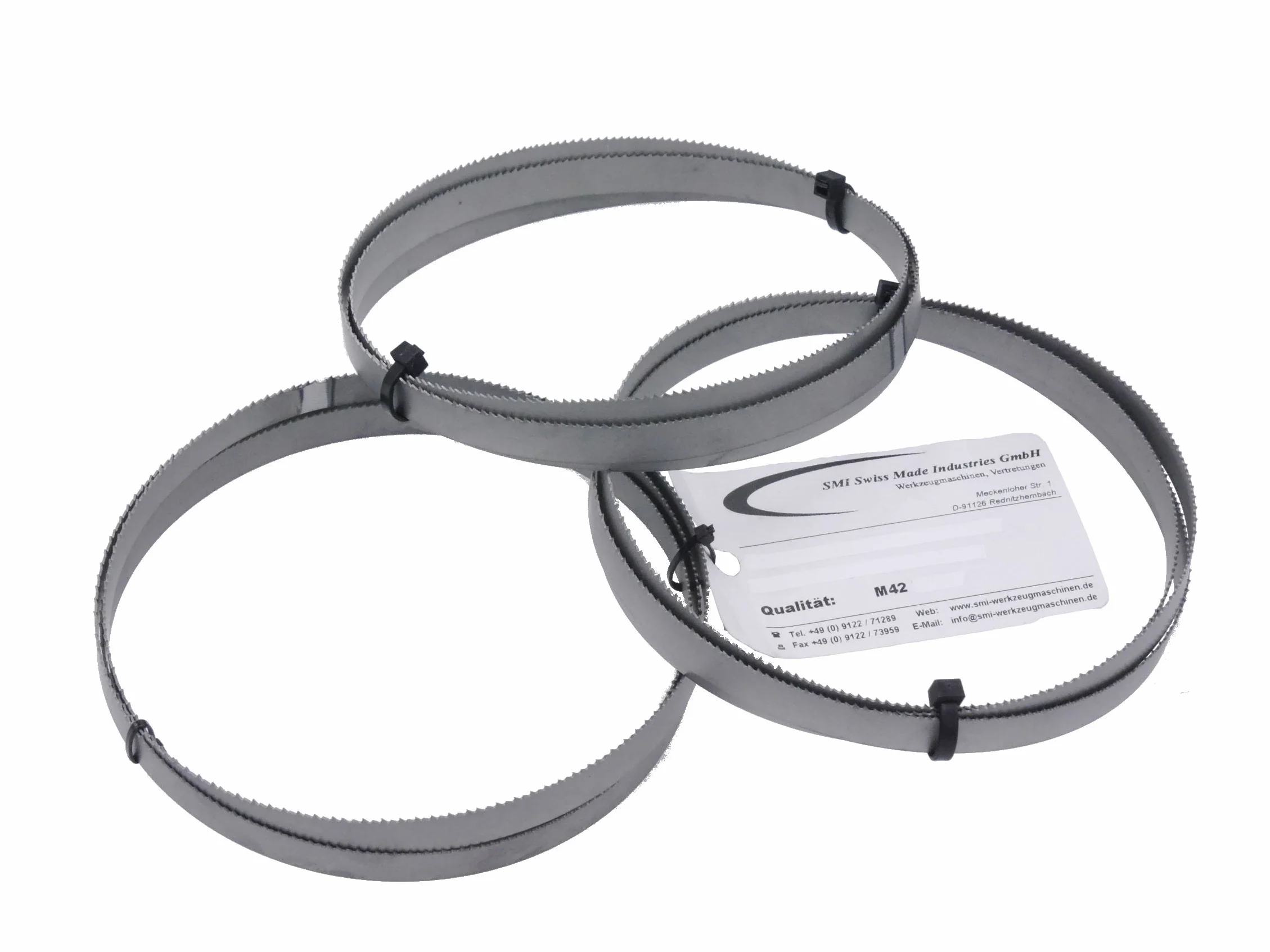 SMI Juego de 3 Cinta de sierra Bi-Metal M42 Dimensiones 1140 x 13 x 0,65 mm 10/14 compatible con Güde MBS 105 V, Scheppach MBS 1200, Parkside PMB 1100 B2 hoja de sierra de cinta