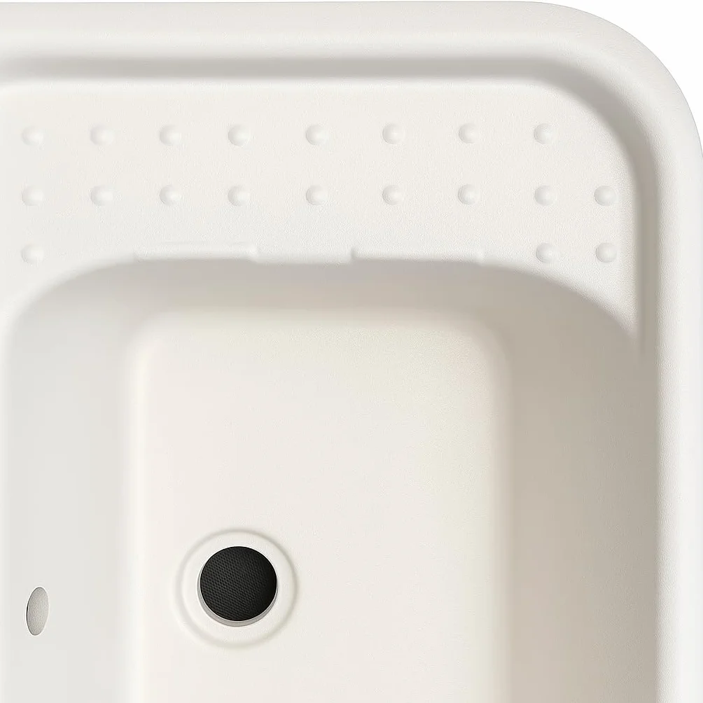 Fregadero Pileta de Pared Resina de Polipropileno Blanco Lavabo Pila para Lavadero 51,5x34