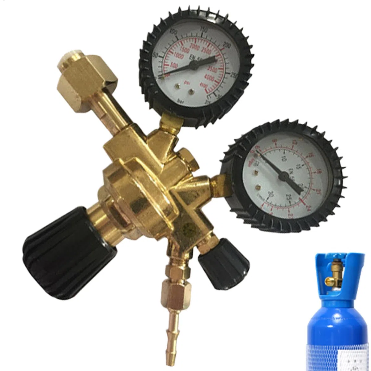Regulador de soldadura,Medidor de argón - Reductor de presión de argón y dióxido de carbono - Soldadura de calibre regulador preciso, calibres de doble escala fáciles de leer para maquinaria pesada