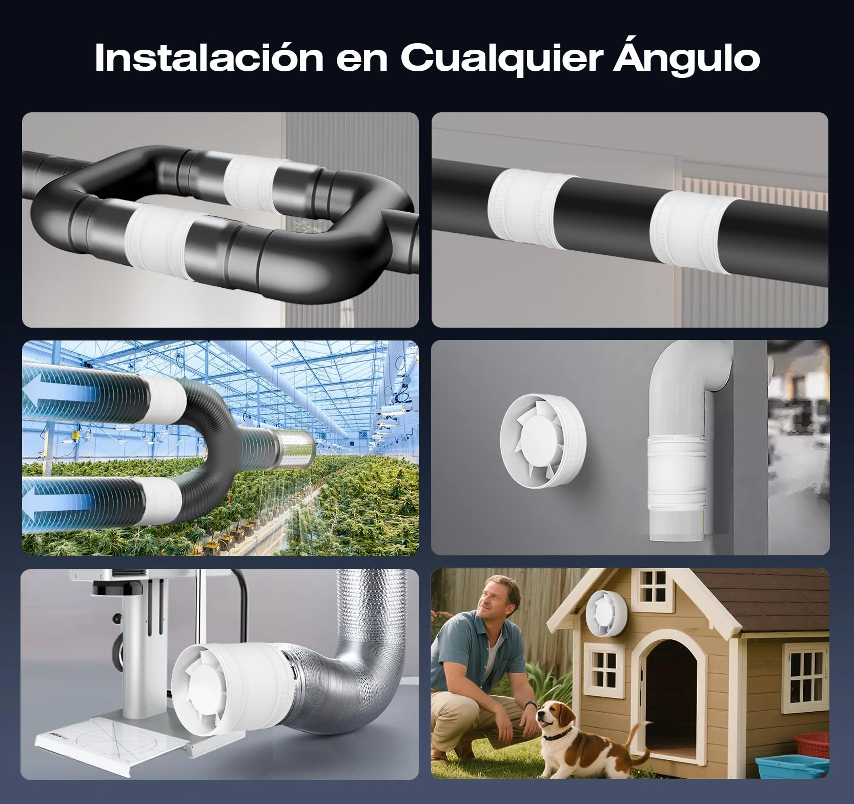 100mm Extractor de Aire en Línea Bidireccional, 6 Velocidades, Mando a Distancia – Ventilador de Conducto Silencioso Potente con Protección contra Sobrecalentamiento, Extractor de Baño Aseo