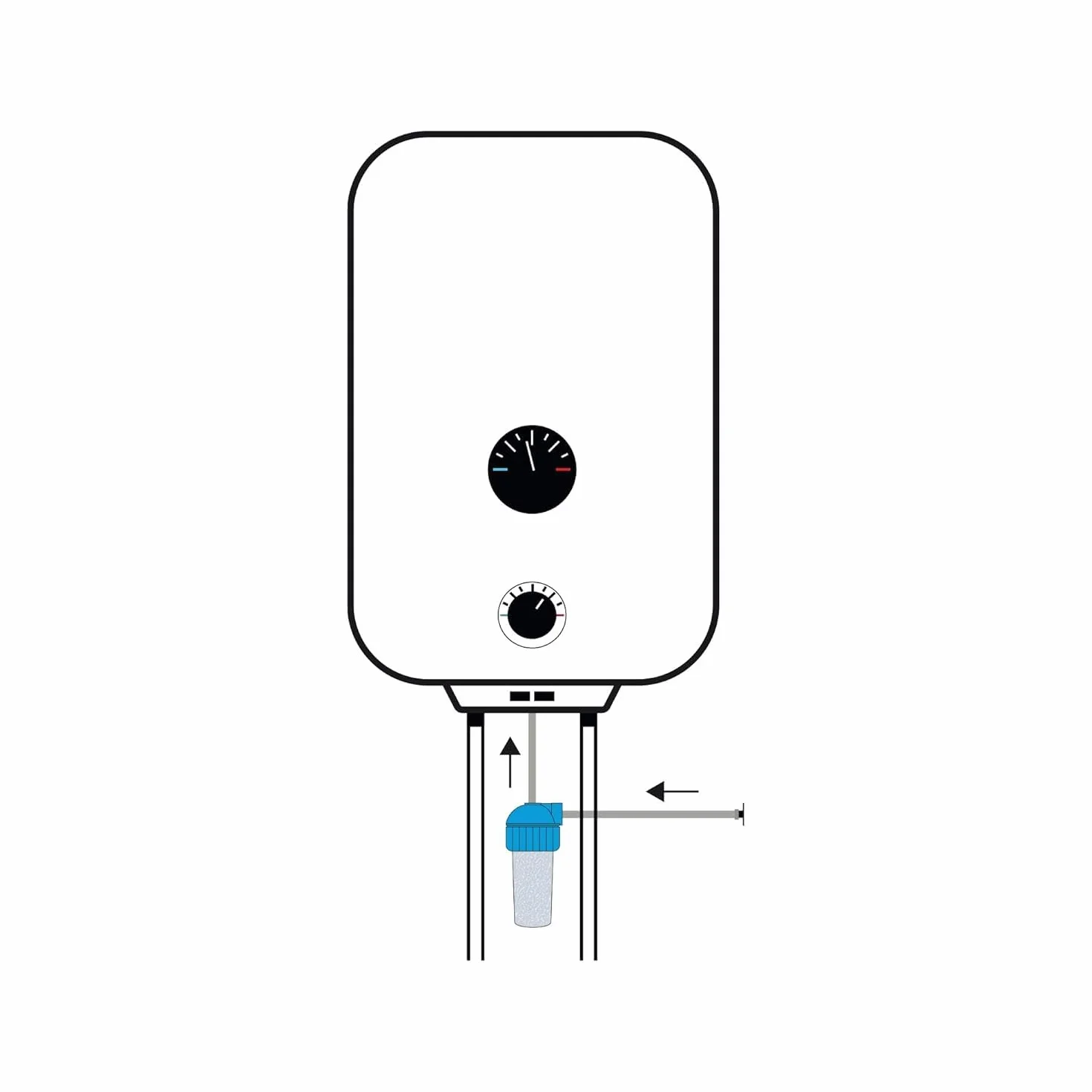 Suinga Filtro Antical Termo Electrico Recargable 1/2" | Filtro Calentador Agua con Vaso Contenedor y Polifosfatos | Entrada General Contra Cal | Descalcificador Agua Domestico
