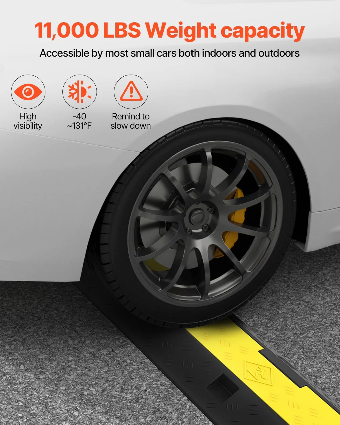 Happybuy Paquete de 3 2 unidades de 1000 libras por eje de capacidad de protección de cable de rampa de entrada de goma de velocidad de tráfico, protector de cable