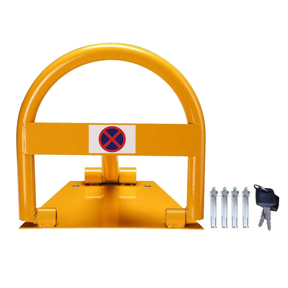 TOPWAY Barrera de Parking de Coche con Cerradura, Barrera de Seguridad para el Parking, Bloqueador de Barreras de Aparcamiento Plegable para Aparcamiento de Carril Seguro