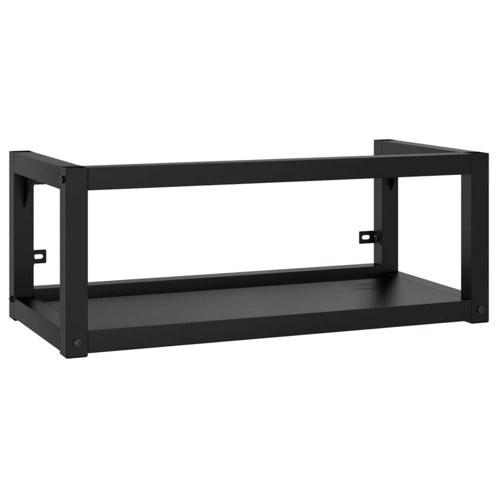 vidaXL Estructura de Lavabo Suspendido Cuarto de Baño Colgante Soporte Aseo Lavamanos Inodoro Fregadero Almacenamiento Hierro Negro 79x38x31 cm