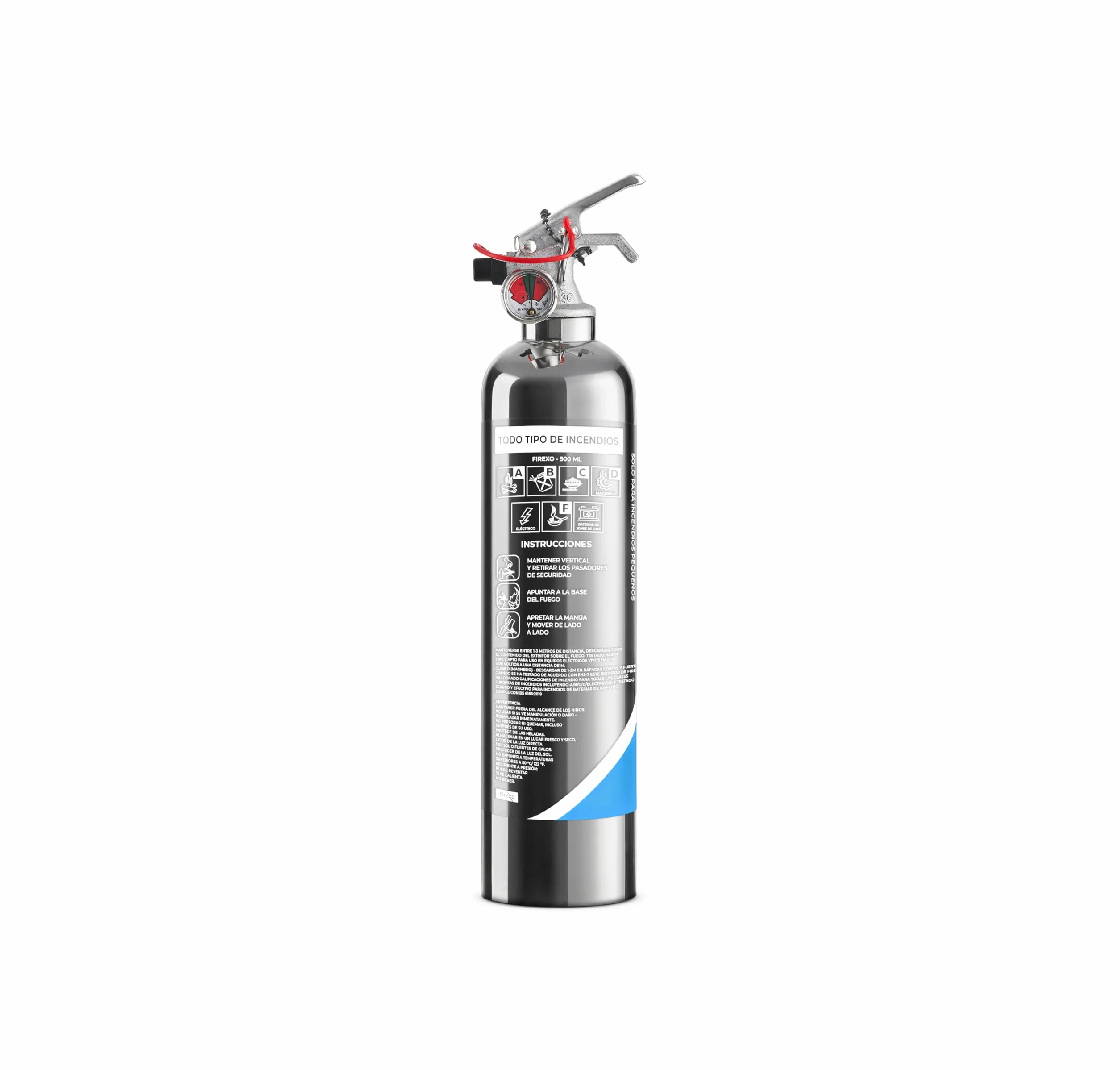 Firexo Mini Extintor de Incendio para Todo Tipo de Incendios (500ml) - Fire Extinguisher para Casa, Auto, Oficina, Cocina, Caravana, Barco - Extintor para Todo Tipo de Incendios