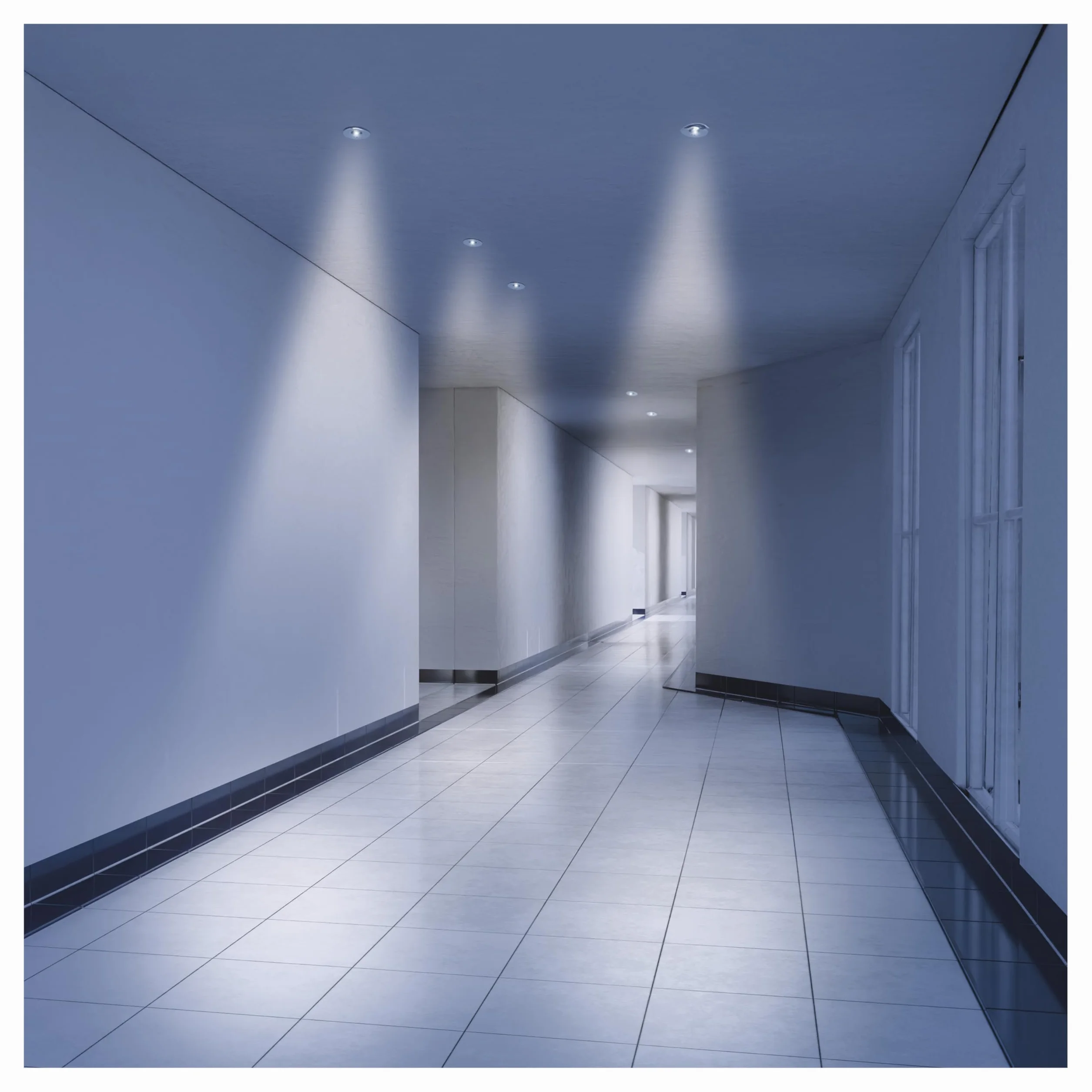 EMOS ORSU 2W LED Luz de Seguridad Antipánico con Batería, Montaje Empotrado, Luz Blanca Fría