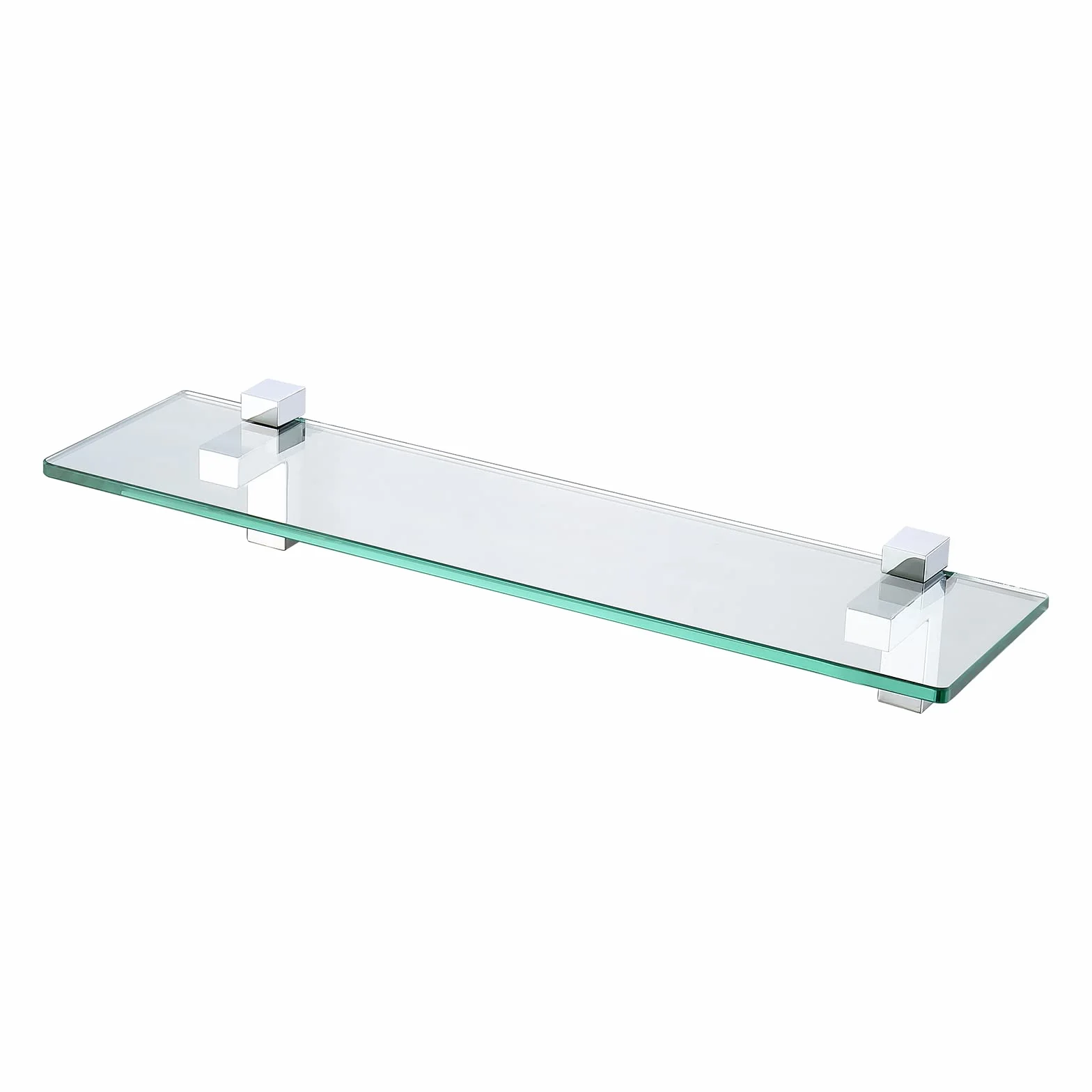 KES Estante Baño Cristal 50cm Baldas de Cristal Estanteria Baño Vidrio Templado 8MM con Soporte de Cromo Pulido, BGS3201