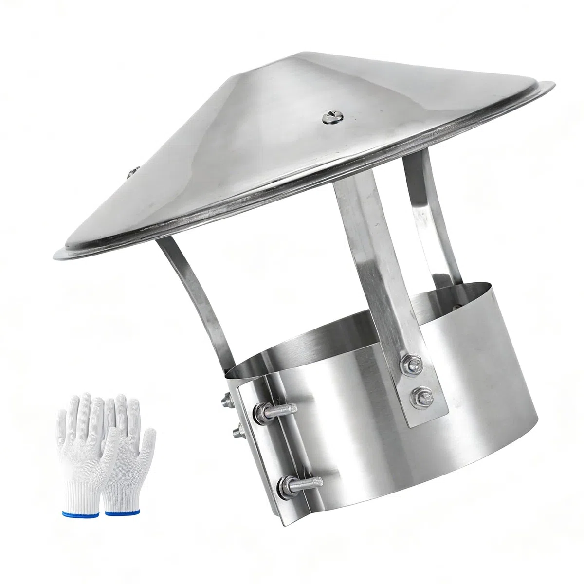 75 100 160 200 240 315mm Sombrerete Chimenea de Acero Inoxidable 304, Tapas Extractor Humos Chimenea, Redondo Tapa de Lluvia, Sombrero de Ventilación de Techo, para Tubo de Estufa(220mm/8.7in)