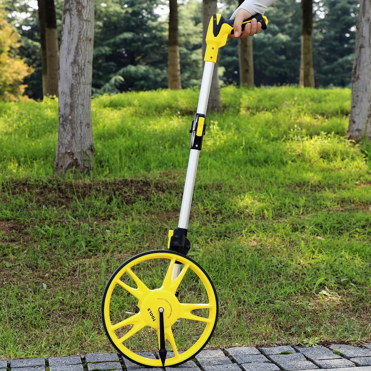 AIRAJ Rueda de medición plegable de, rueda de medición de precisión, medidor de distancia, 99.999,9 m, medición métrica de rueda y cinta, bolsa de transporte (plegable)