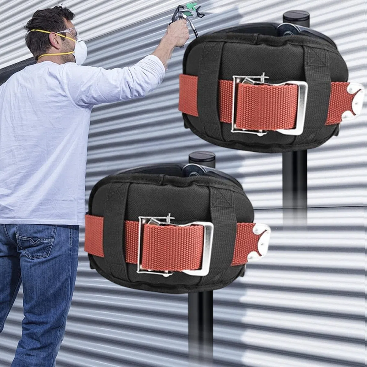 Almohadillas Repuestos Zancos | Arneses Protectores Para Piernas De Zancos De Yesero,Equipo De Seguridad Ajustable De Nylon Para Construcción, Pintura, Decoración Del Hogar Y Enyesado