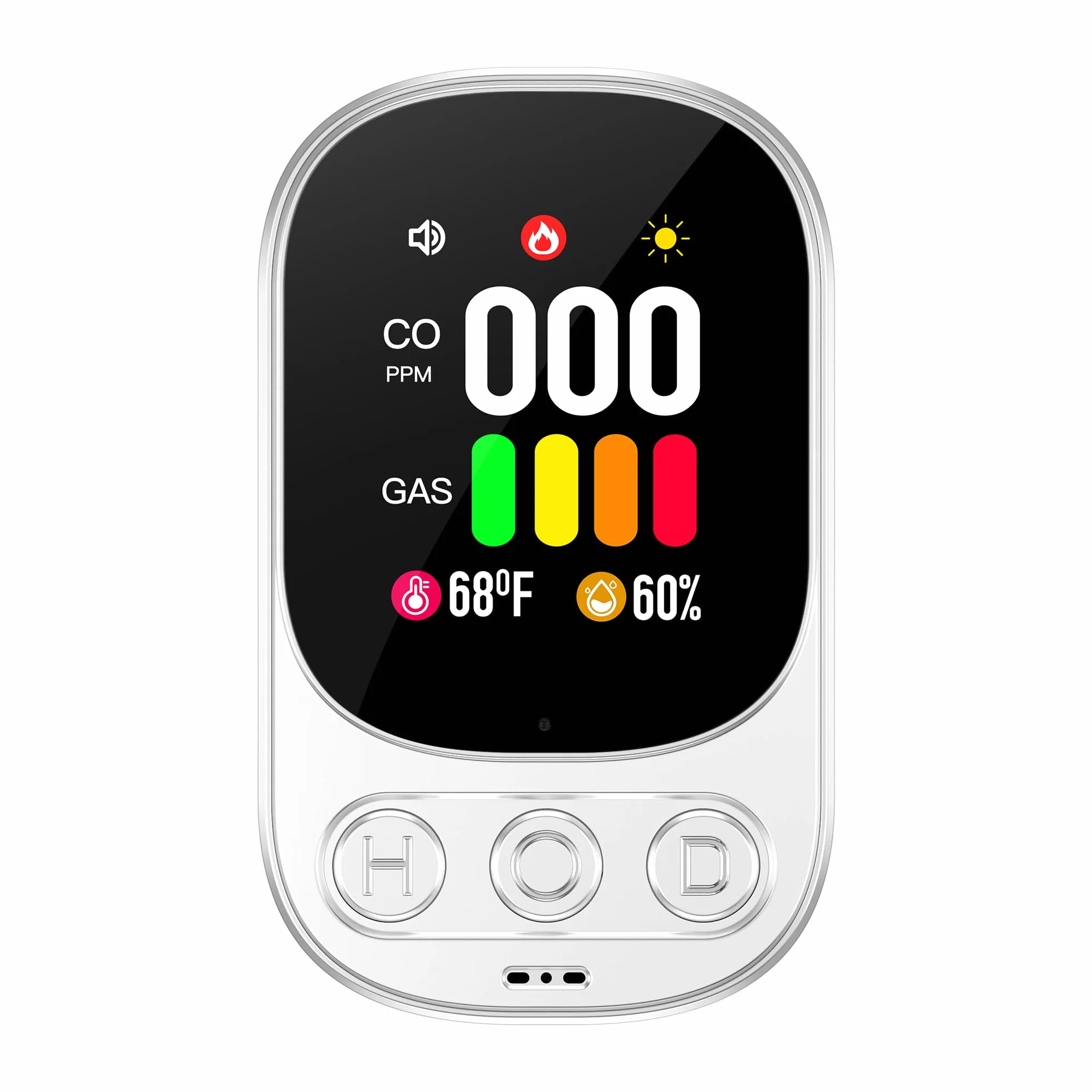 Detector de Gas y Monóxido de Carbono con Enchufe para Hogar, Alarma de CO para Casa, Detector de Gas Combustible para Gas Natural LPG Metano Propano Butano, Blanco, HD08-G-VN1
