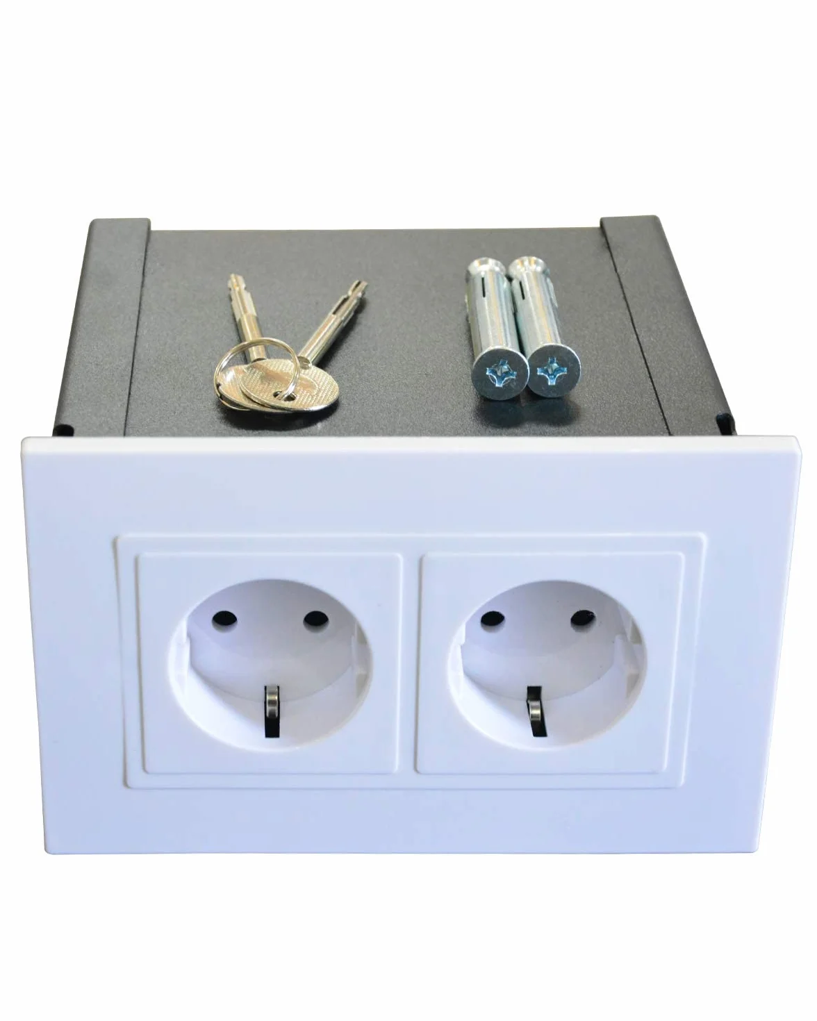 Caja Fuerte Camuflada Enchufe Doble Gravitis Socket Safe – Caja Fuerte Oculta de Pared con Llave
