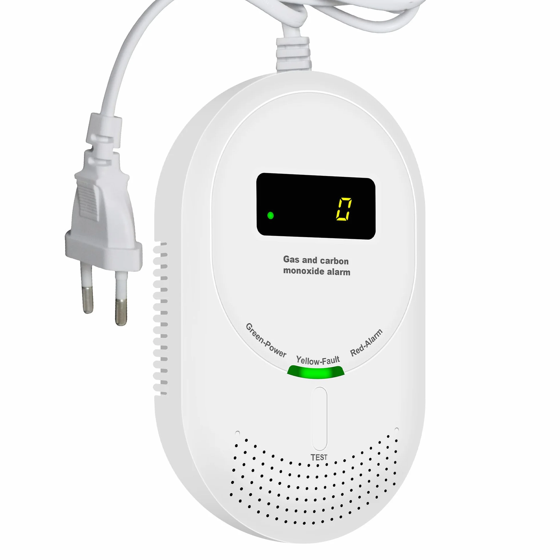2-en-1 Detector de Gas y Monóxido de Carbono con Pantalla LCD, Certificado EN 50291 y EN 50194, Detector de Gas Combustible (Metano/Gas Natural y GLP) y CO, Pack de 1