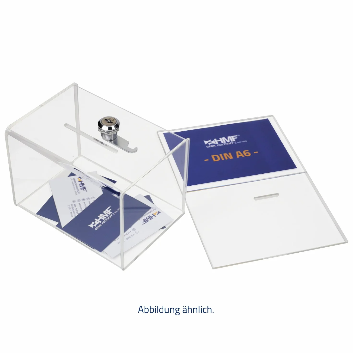 HMF 46913 Caja de donación de acrílico DIN A5 21,5 x 16 x 16 cm Transparente