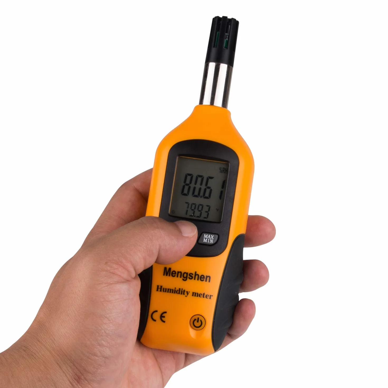 Mengshen Medidor de temperatura y humedad - con punto de rocío y temperatura de la lámpara húmeda - Batería incluida, M86