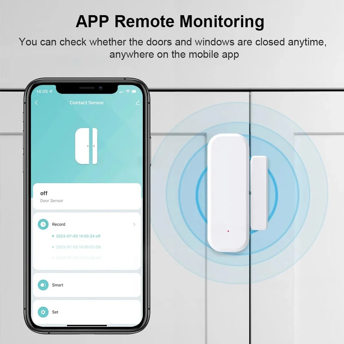 Sensor de Puerta WiFi, 10 Piezas Sensor De Contacto De Ventana Inteligente, Alarma InaláMbrica De Puerta De Ventana para Seguridad del Hogar Y AutomatizacióN del Hogar Inteligente