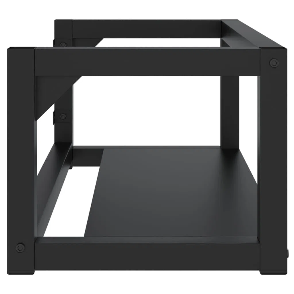 vidaXL Estructura de Lavabo Suspendido Cuarto de Baño Colgante Soporte Aseo Lavamanos Inodoro Fregadero Almacenamiento Hierro Negro 79x38x31 cm