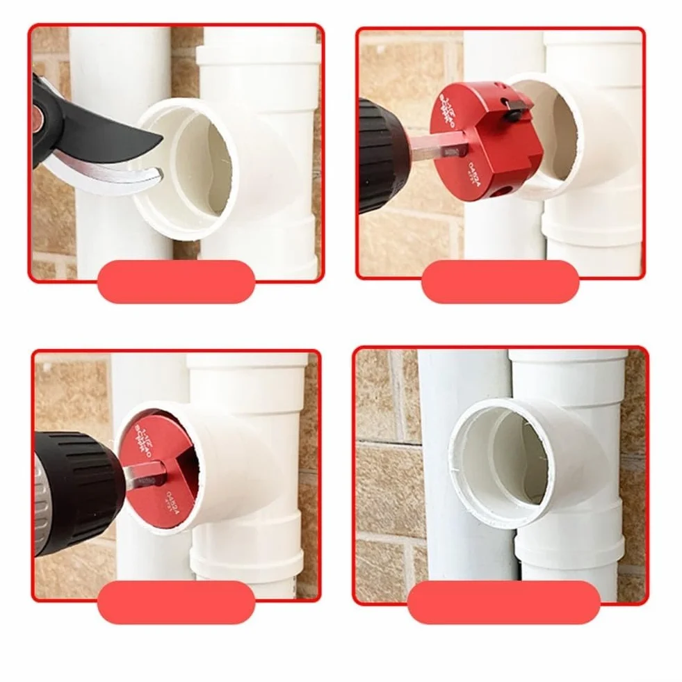Escariador de tubería de PVC de triple hoja para la eliminación efectiva de desechos de tuberías y cemento 40 accesorios de plástico PVC, CPVC y ABS con construcción (4)