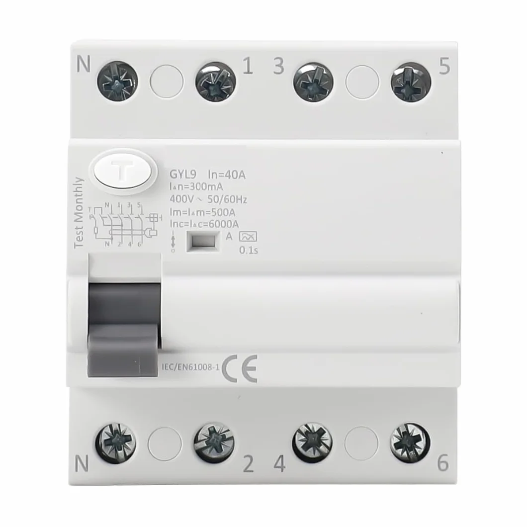 Diferencial Superinmunizado Trifásico 4P (3P+N) 40A 300mA y 6kA. Clase A. Interruptor Diferencial RCCB Super Inmunizado. Disyuntor RCCB 4P 40A 300mA