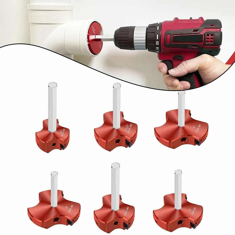 Escariador de tubería de PVC de triple hoja para la eliminación efectiva de desechos de tuberías y cemento 40 accesorios de plástico PVC, CPVC y ABS con construcción (4)