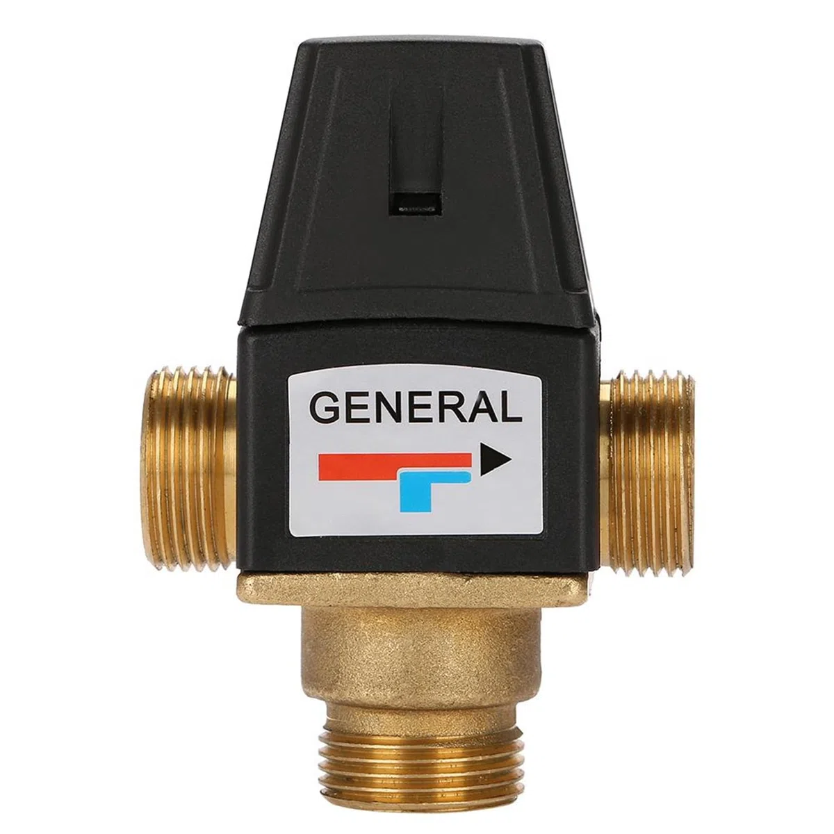 Válvula Mezcladora Termostática de Latón de 3 Vías DN20, Válvula Mezcladora con Rosca Macho de Latón para Calentador Agua Solar Aparatos Agua Caliente Doméstica Equipados, Calefacción Suelo Radiante