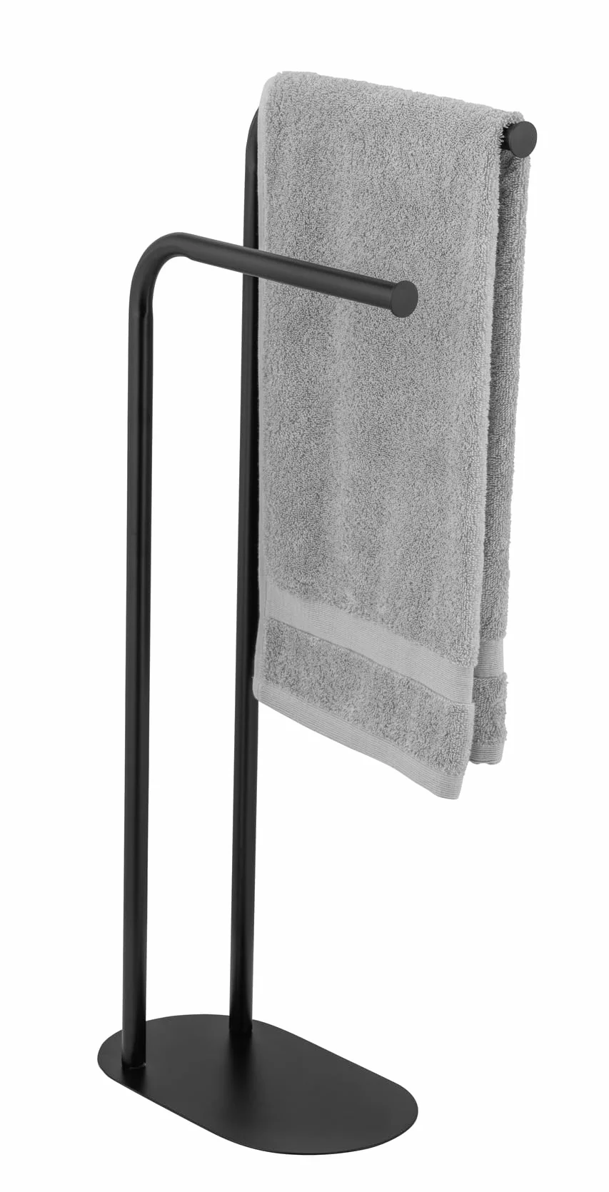 WENKO Toallero Mod Levante Soporte Independiente para Toallas Perchero Acero Negro 30 x 79 x 17 cm