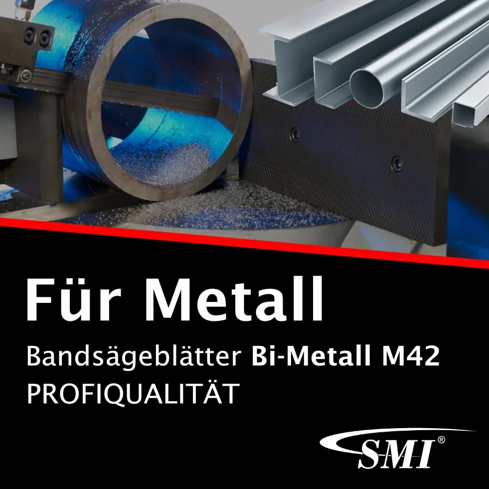 SMI - Juego de 2 hojas de sierra de cinta bimetal M42, dimensiones 1435 x 13 x 0,65 mm, 8/12 ZpZ, por ejemplo, para Güde MBS 125 V