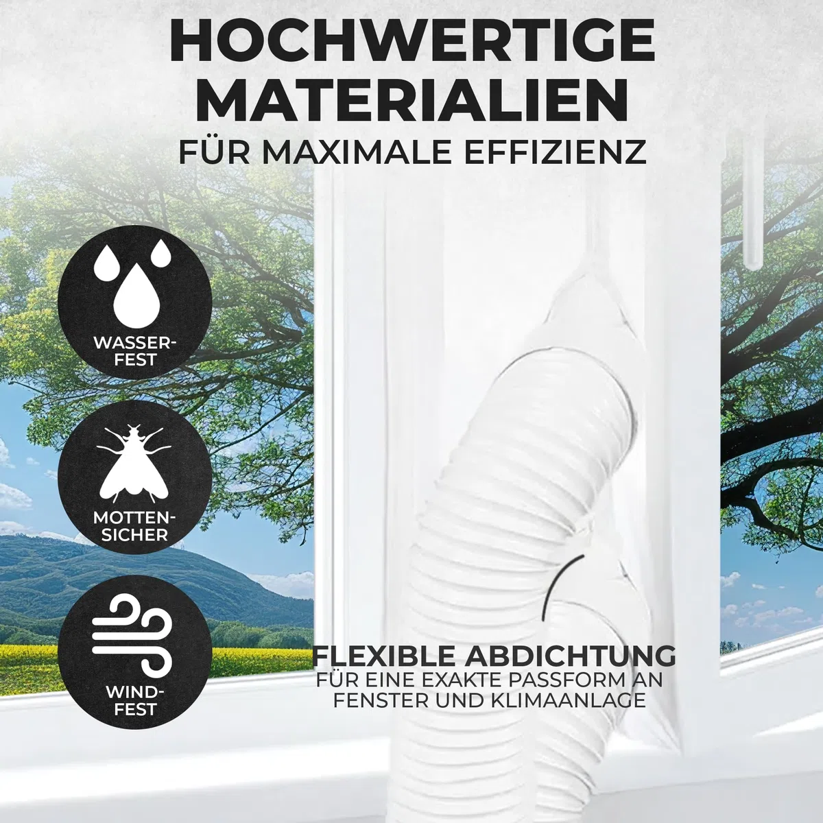 Sellador de ventanas para aire acondicionado, aislamiento eficaz para ventanas, fácil de instalar, ahorro de energía y ajuste perfecto para aire acondicionado móvil, reduce el calor y el frío